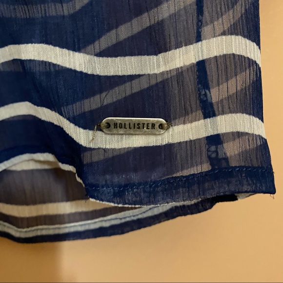 Hollister Sheer Stripes Blue Blouse - Picture 3 of 4